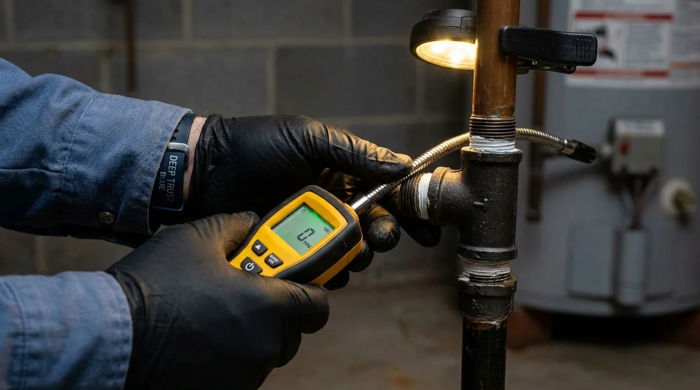 Gas leak detection with electronic sniffer by Johns Plumbing LLC in Waianae