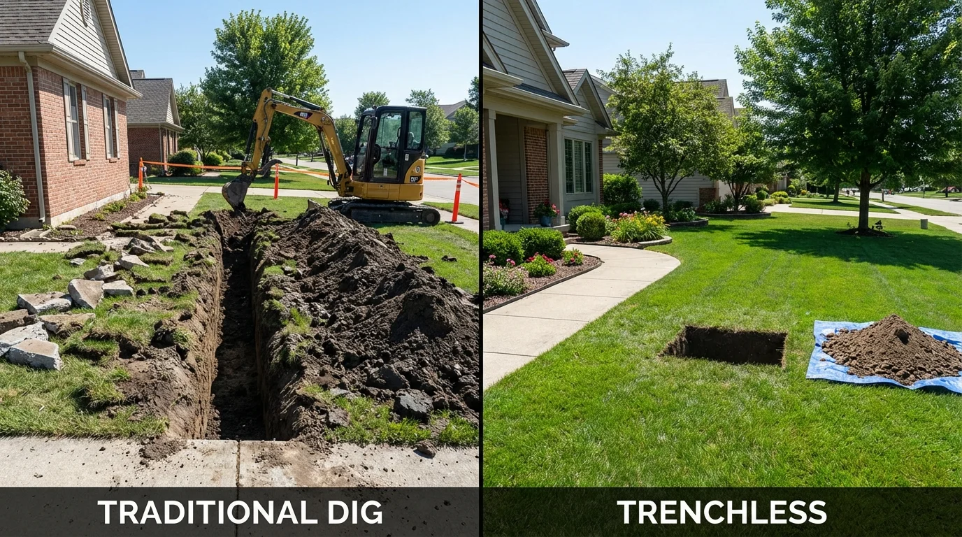 Trenchless sewer repair with minimal yard damage versus traditional excavation in Waianae, HI